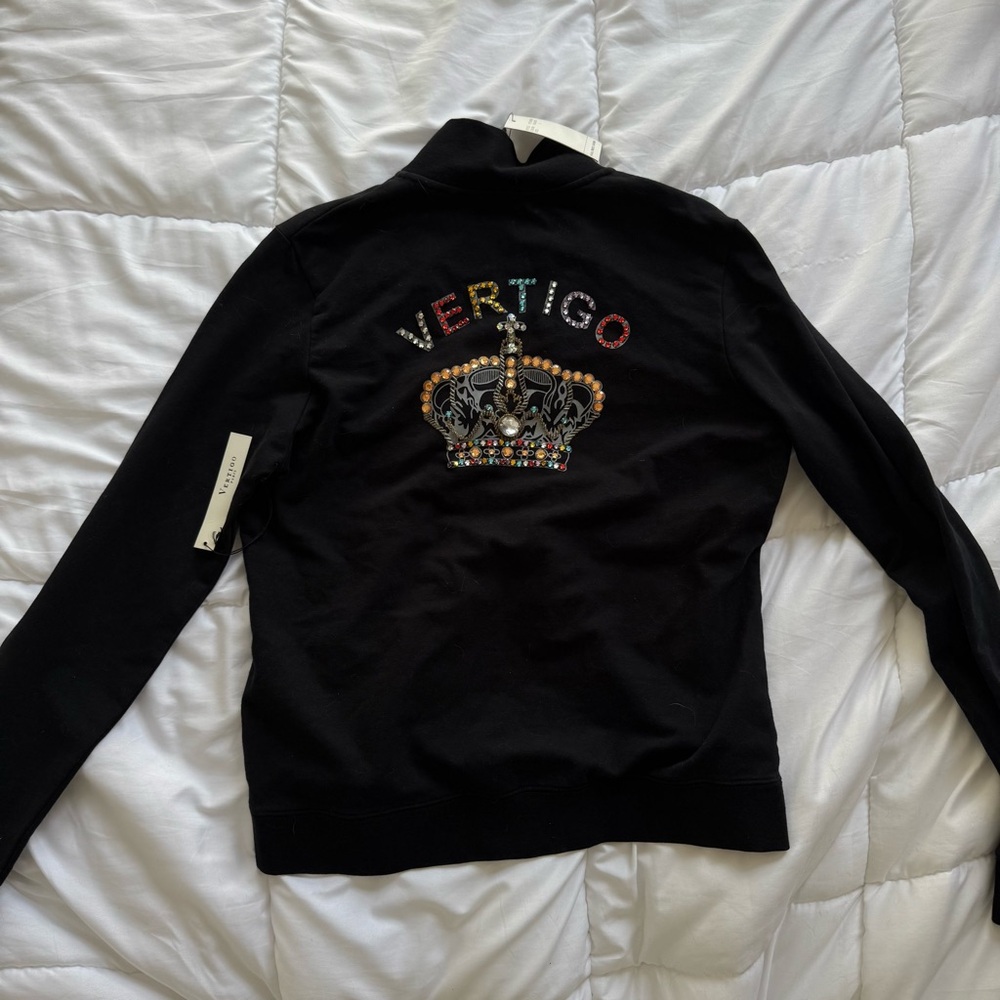 Vertigo Paris Black Jacket with Embellished Crown